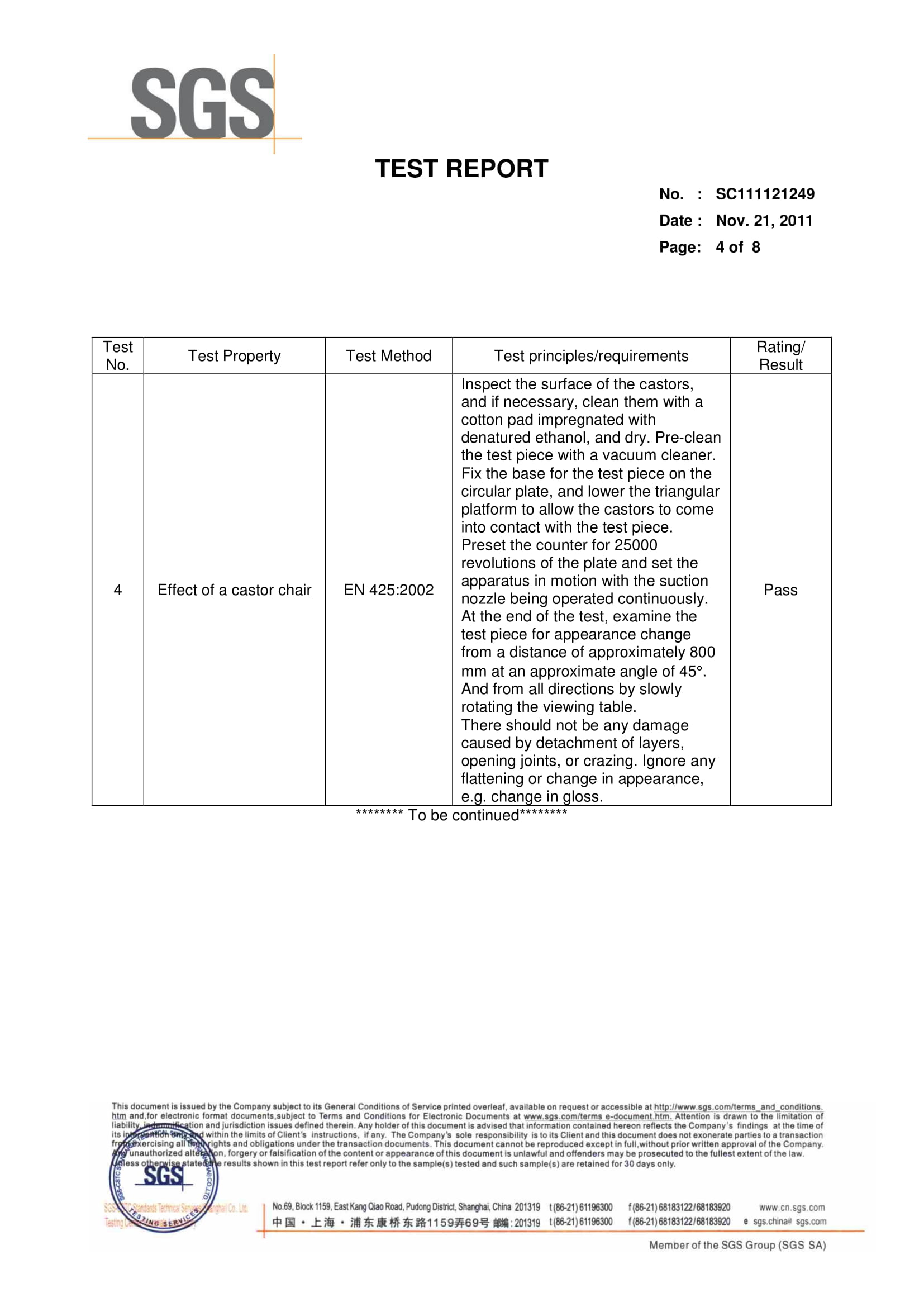 SS Floor SGS Test Report стр 4